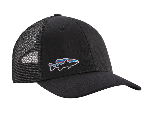 Patagonia Small Fitz Roy Fish LoPro Trucker Hat Black Smallmouth Patagonia Small Fitz Roy Fish LoPro Trucker Hat Black Smallmouth